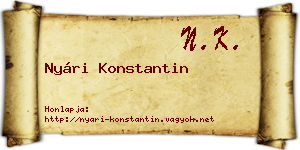 Nyári Konstantin névjegykártya